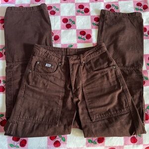 The Ragged Priest Brown Combat Dad Jeans Cargo Pants Trousers Denim Free People